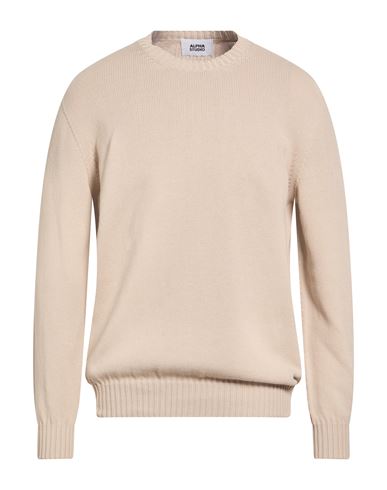 Alpha Studio Man Sweater Light Grey Size 44 Cotton In Gray