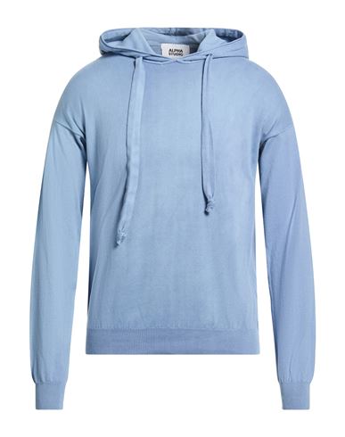 Alpha Studio Man Sweater Light Blue Size 38 Cotton