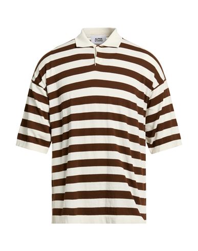 Alpha Studio Man Sweater Brown Size 48 Cotton