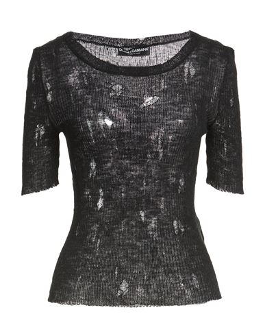 Dolce & Gabbana Woman Sweater Black Size 8 Polyester, Linen