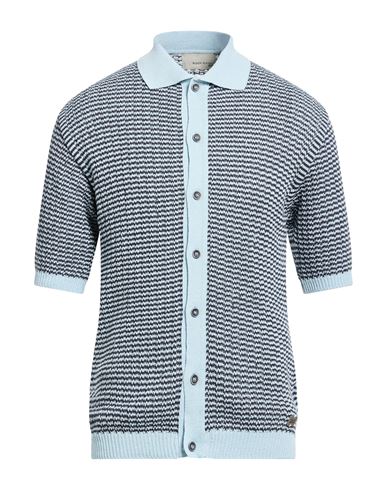 Bl.11  Block Eleven Bl.11 Block Eleven Man Cardigan Azure Size Xl Acrylic, Cotton In Blue