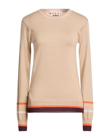 Marni Woman Sweater Sand Size 10 Virgin Wool, Silk