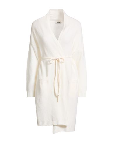 Base Milano Woman Cardigan Ivory Size 6 Wool, Polyamide, Polyester In White