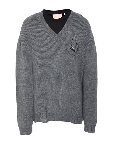 An Other Date Man Sweater Grey Size L Cotton In Gray