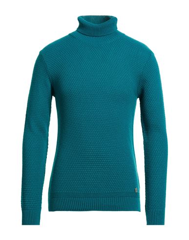 Bl.11  Block Eleven Bl.11 Block Eleven Man Turtleneck Deep Teal Size Xxl Acrylic In Blue