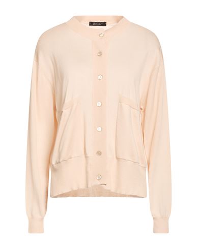 Aragona Woman Cardigan Sand Size 10 Silk, Cashmere In Metallic