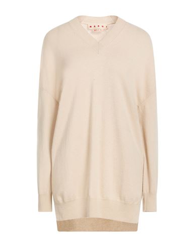 Marni Woman Sweater Beige Size 6 Cashmere In Sand