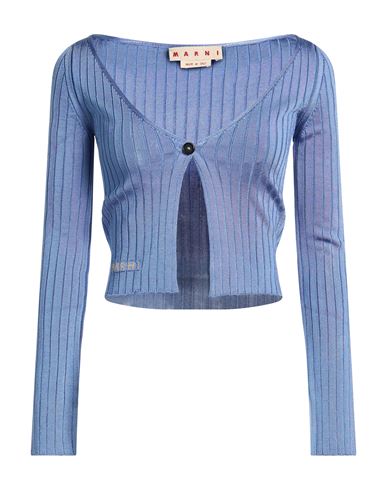 Marni Woman Cardigan Light Blue Size 8 Viscose, Polyamide, Elastane