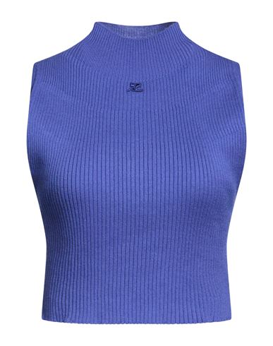COURRÈGES Rollkragenpullover Damen Blau L Damen