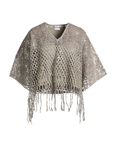 Brunello Cucinelli Woman Sweater Military Green Size M Silk, Linen