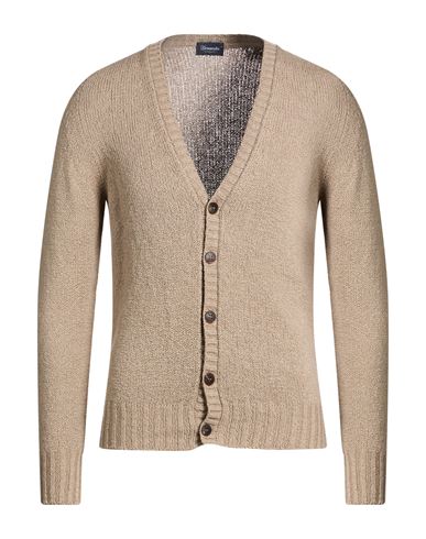 Drumohr Man Cardigan Sand Size 40 Cotton In Brown