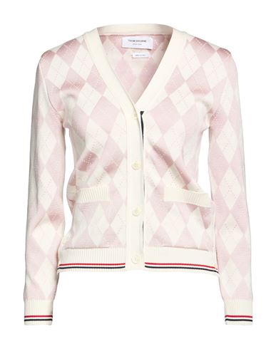 Thom Browne Woman Cardigan Light Pink Size 4 Silk, Cotton, Polyamide
