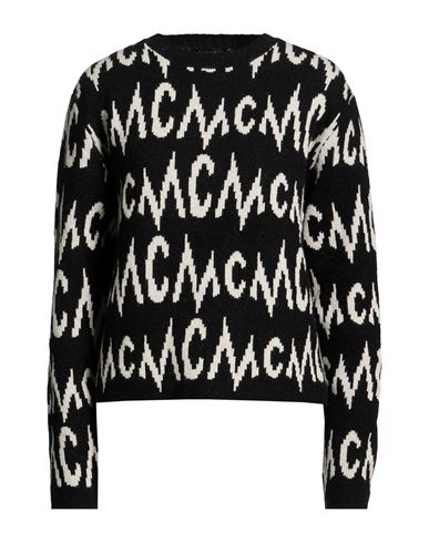 Mcm Woman Sweater Black Size M Recycled Cashmere, Wool In Multi