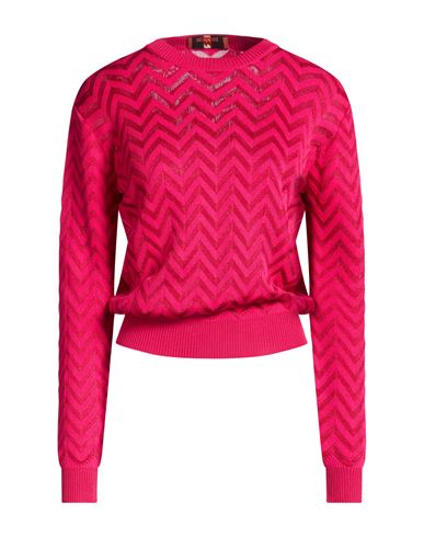 Missoni Crochet-knit Cotton-blend Sweater In Pink