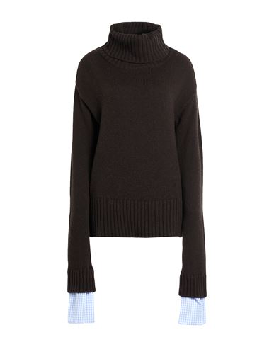 Jejia Woman Turtleneck Dark Brown Size 6 Wool, Viscose, Polyamide, Cashmere, Cotton
