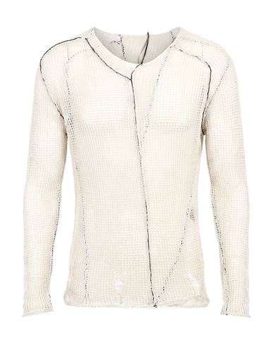 Masnada Man Sweater Ivory Size S Linen In White