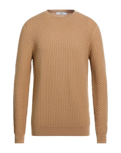 Masq Man Sweater Camel Size 44 Merino Wool In Brown