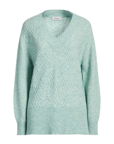Kangra Cashmere Kangra Woman Sweater Sky Blue Size 6 Cotton, Alpaca Wool, Polyamide, Wool, Elastane