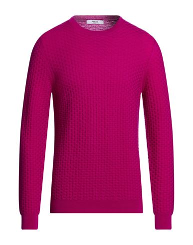 Masq Man Sweater Plum Size 46 Merino Wool In Pink