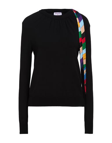 Pucci Woman Sweater Black Size S Viscose, Polyester In Animal Print