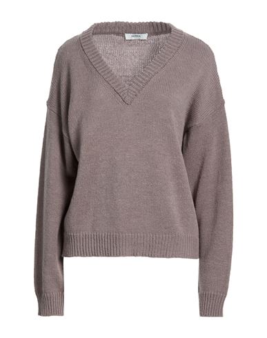 Alpha Studio Woman Sweater Grey Size 10 Merino Wool In Brown