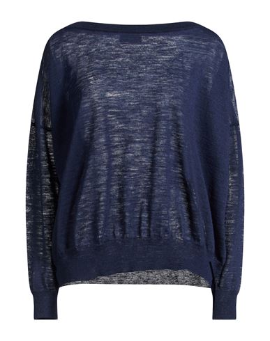 Roberto Collina Woman Sweater Blue Size L Linen, Polyester