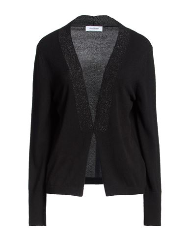 Gran Sasso Woman Cardigan Black Size 6 Virgin Wool, Viscose, Cashmere, Polyester, Metallic Fiber