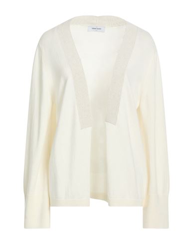 Gran Sasso Woman Cardigan Ivory Size 10 Virgin Wool, Viscose, Cashmere, Polyester, Metallic Fiber In White