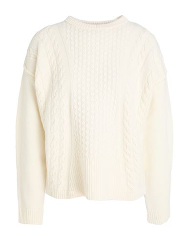 High Use Woman Sweater Ivory Size L Wool, Nylon In White