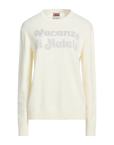 Mc2 Saint Barth Après-ski Collection Woman Sweater Ivory Size L Wool, Viscose, Polyamide, Cashmere In White