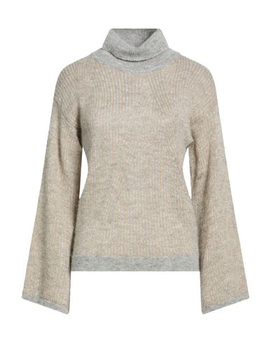 Simona Corsellini Woman Turtleneck Grey Size Xs Alpaca Wool, Polyamide, Viscose, Metal