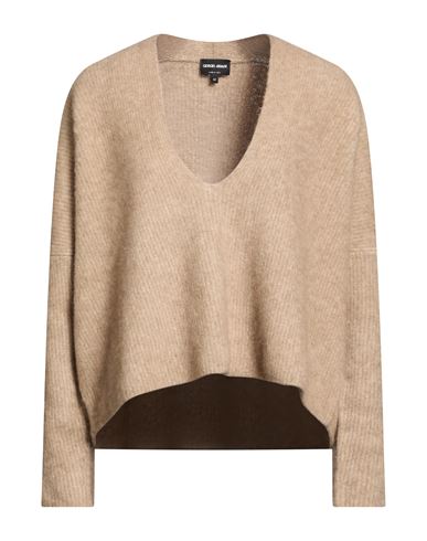 Giorgio Armani Woman Sweater Beige Size 10 Cashmere, Silk, Elastane In Brown