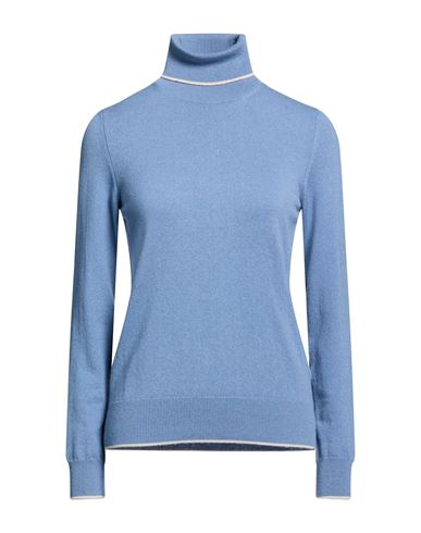 Moorer Woman Turtleneck Slate Blue Size 4 Cashmere