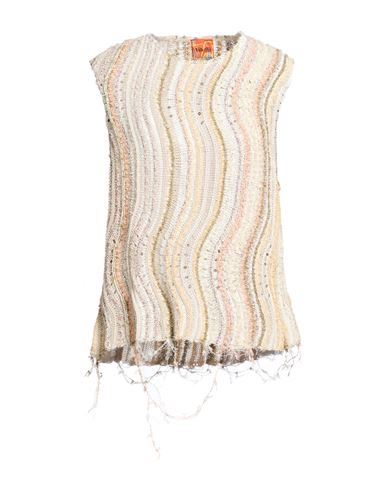 Vitelli Woman Sweater Ivory Size 2 Cotton, Viscose, Linen, Polyamide, Pes In White