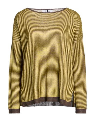 Alessandro Aste Woman Sweater Mustard Size Xl Linen In Multi