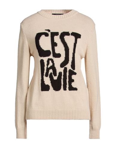 Weekend Max Mara Woman Sweater Beige Size Xl Acrylic, Alpaca Wool, Wool In Sand