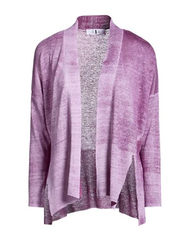 Alessandro Aste Woman Cardigan Purple Size L Linen In Pink