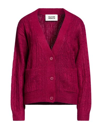 Silvian Heach Woman Cardigan Garnet Size L Acrylic, Polyester, Nylon, Wool In Red