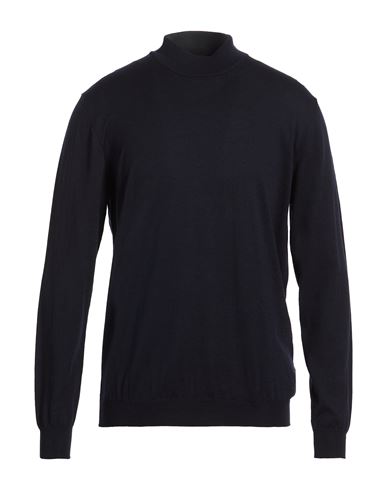Dondup Man Turtleneck Midnight Blue Size 44 Wool, Cotton