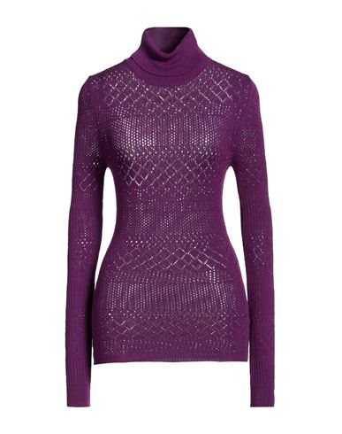 Babylon Woman Turtleneck Plum Size 3 Viscose, Polyester In Purple