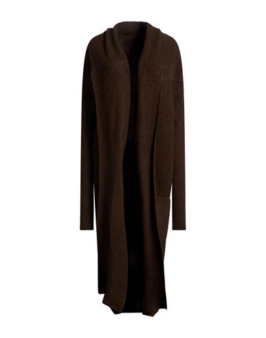 Rick Owens Woman Cardigan Chocolate Brown Size S Alpaca Wool, Polyamide, Wool, Elastane