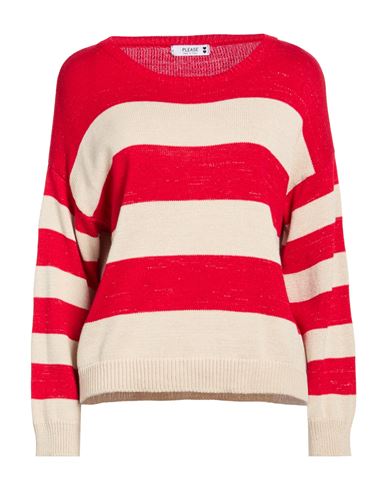 Please N8 Woman Sweater Red Size Onesize Polyacrylic, Cotton, Polyester