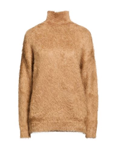 Giuseppe Di Morabito Woman Turtleneck Sand Size L Superkid Mohair, Polyamide, Elastane In Neutral
