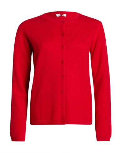 Rossopuro Woman Cardigan Red Size M Wool, Cashmere