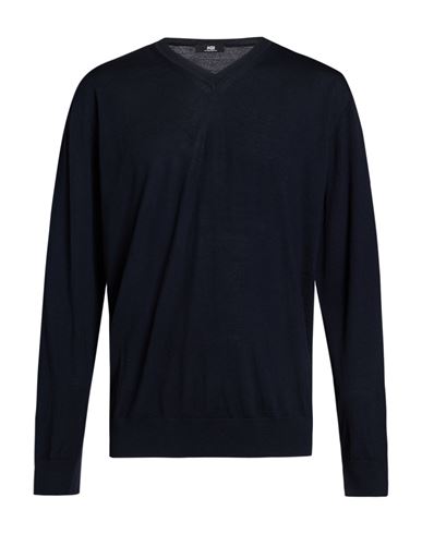 Alpha Studio Man Sweater Midnight Blue Size 46 Merino Wool
