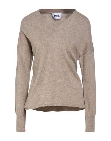 Alpha Studio Woman Sweater Beige Size 6 Wool, Cashmere