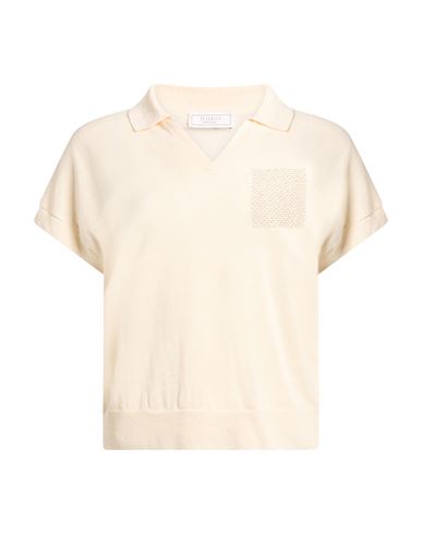 Peserico Woman Sweater Cream Size 6 Linen, Cotton In White