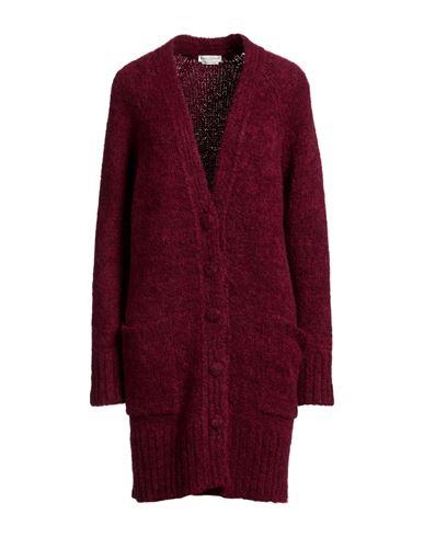 Ballantyne Woman Cardigan Burgundy Size 6 Acrylic, Alpaca Wool, Nylon, Merino Wool, Mohair Wool In Red