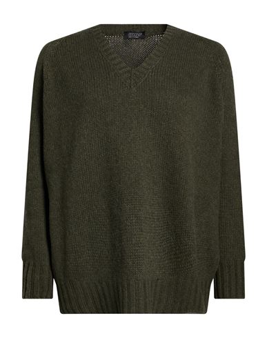 Aragona Woman Sweater Military Green Size 2 Cashmere