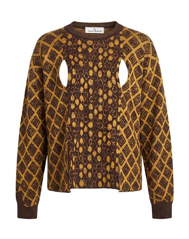 Vivienne Westwood Woman Sweater Brown Size M Linen, Cotton, Polyamide, Wool